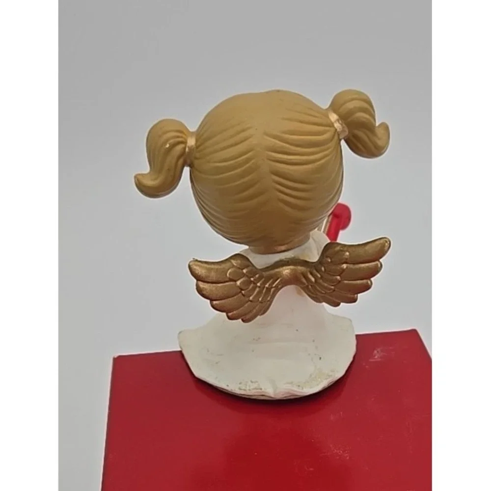 2 Russ Vtg Christmas Shelf Sitting‎ Stocking Hangers Angel Angels W/ Boxes